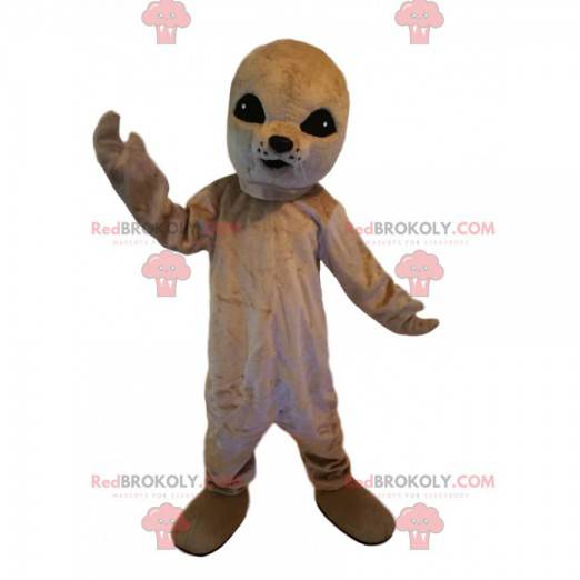 Grijze zeehond mascotte met grote zwarte ogen - Redbrokoly.com