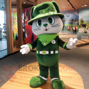 Skovgrøn kat maskot kostume...