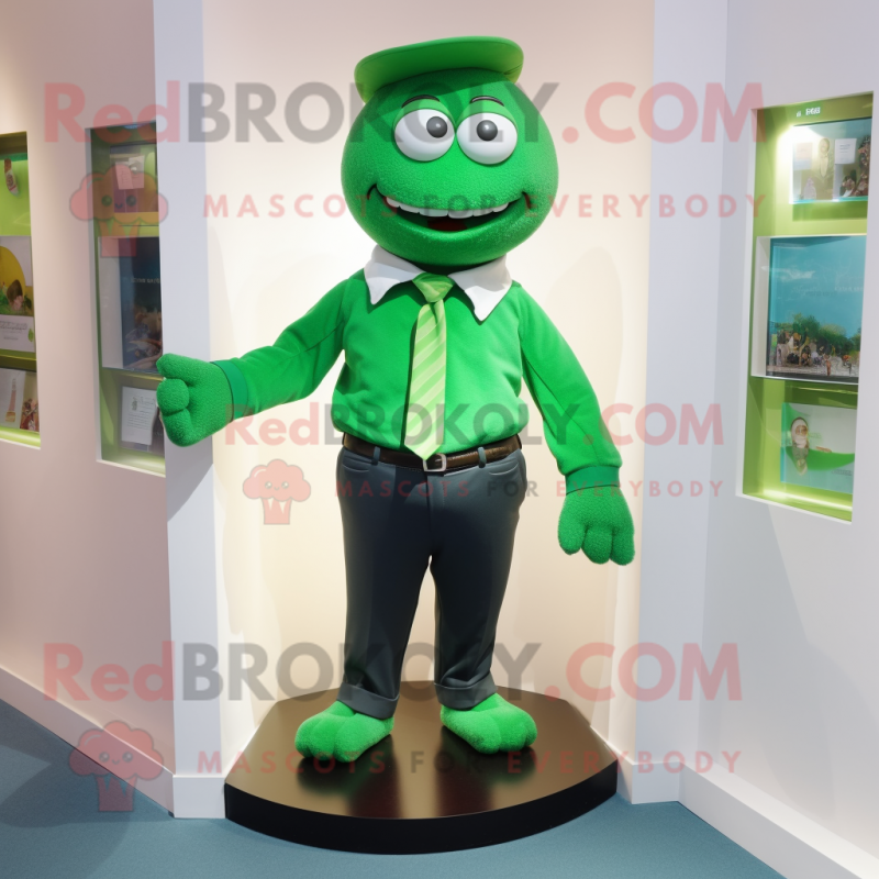 Green Bracelet mascot costume character dressed with a Trousers and Pocket squares Green Bracelet mascot costume character dressed with a Trousers and Pocket squares