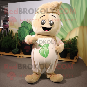 Beige Beet maskot kostume...