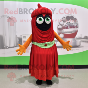 Rød agurk maskot kostume...