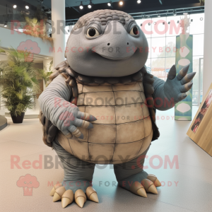 Gray Glyptodon mascot costume character dressed with a Skinny Jeans and Anklets