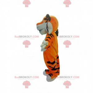 Mascota tigre naranja muy extrovertida - Redbrokoly.com