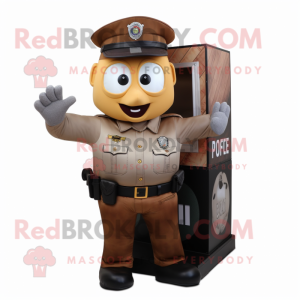 Rust Police Officer mascot costume character dressed with a Cargo Shorts and Wallets