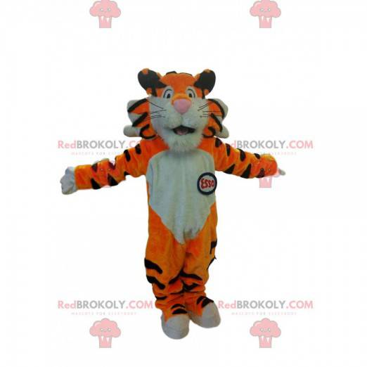 Mascota tigre naranja muy extrovertida - Redbrokoly.com