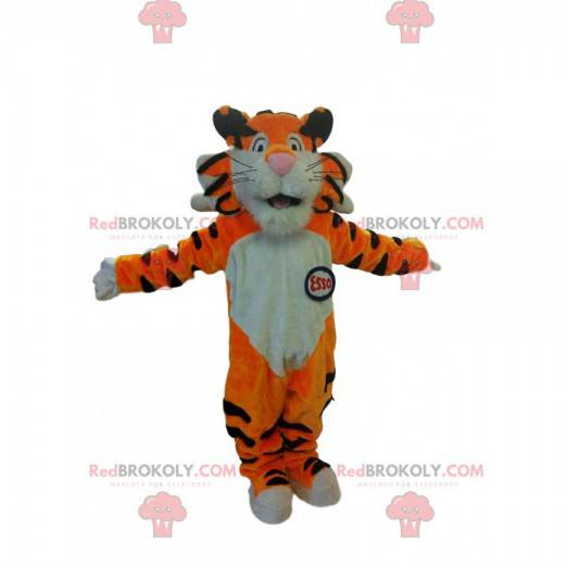 Mascote tigre laranja muito extrovertido - Redbrokoly.com