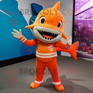 Orange Shark maskot kostume...