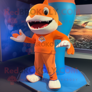 Orange Shark maskot kostume...