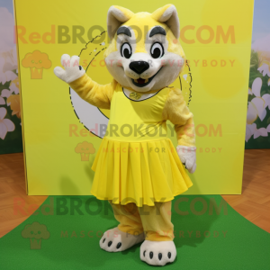 Lemon Yellow Wolf maskot...