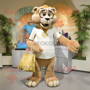 Tan Lion maskot drakt...