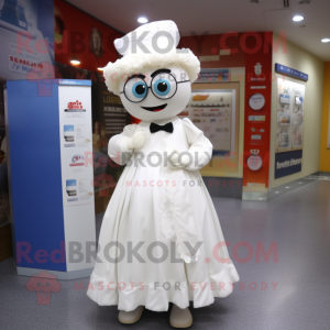 nan Doctor mascot costume character dressed with a Wedding Dress and Cummerbunds