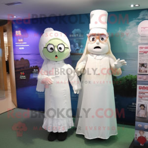 nan Doctor mascot costume character dressed with a Wedding Dress and Cummerbunds