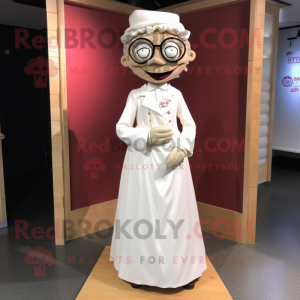 nan Doctor mascot costume character dressed with a Wedding Dress and Cummerbunds
