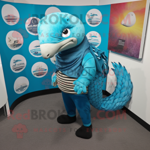 Turquoise Pangolin mascotte...