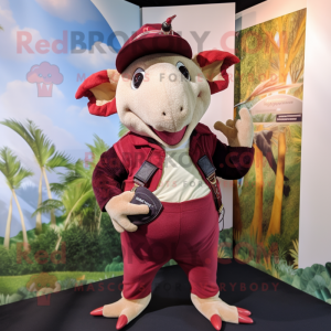 Maroon Armadillo maskot...