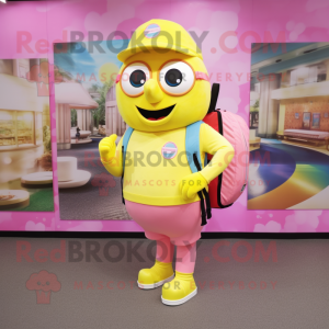 Sitrongul rosa maskot drakt...