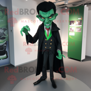 Forest Green Vampire mascot costume character dressed with a Blazer and Ties
