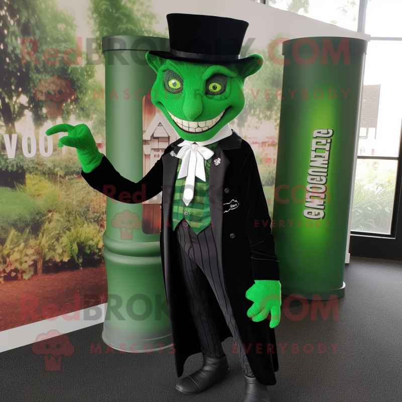 Forest Green Vampire mascot costume character dressed with a Blazer and Ties