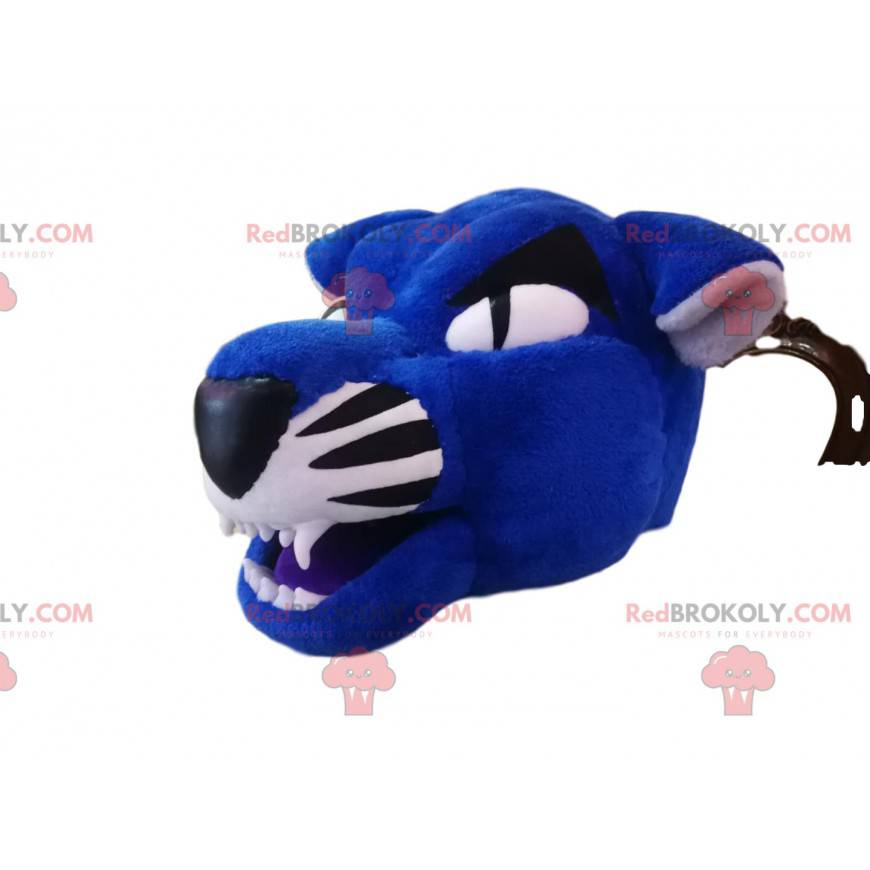 Testa della mascotte della tigre blu e nera - Redbrokoly.com
