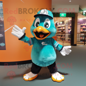 Teal Penguin mascotte...