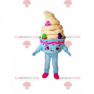 Mascotte gelato blu e giallo molto carino - Redbrokoly.com