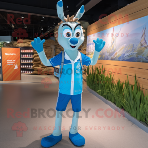 Blå Gazelle maskot drakt...