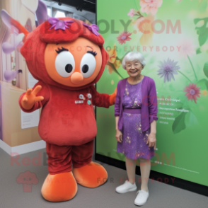 nan Plum mascot costume character dressed with a Playsuit and Watches