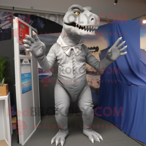 Silver Tyrannosaurus maskot...