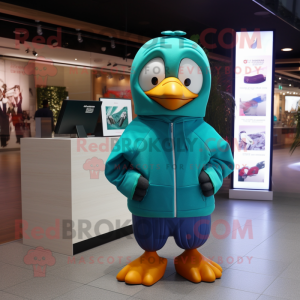 Teal Duif mascotte kostuum...