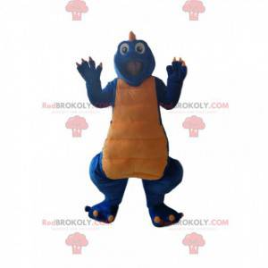 Mascotte de dinosaure bleu et jaune - Redbrokoly.com