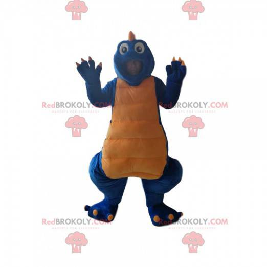 Mascotte dinosauro blu e giallo - Redbrokoly.com