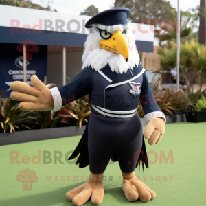 Navy Haast'S Eagle mascot costume character dressed with a Jeggings and Cummerbunds