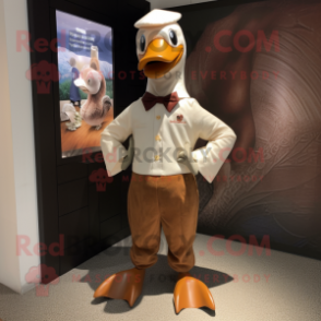 Rust Swans mascot costume character dressed with a Chinos and Bow ties