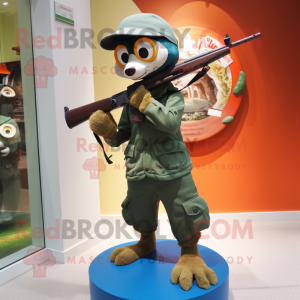 nan Sniper mascot costume character dressed with a Capri Pants and Brooches