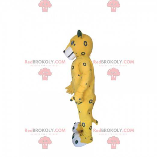 Geel luipaardmascotte met grijze vlekken - Redbrokoly.com
