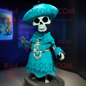 Turquoise Skull mascotte...