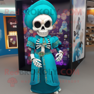 Turkis Skull maskot kostume...