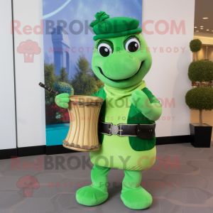 Lime Green Bagpipe mascotte...