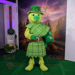 Limegrøn sækkepibe maskot...