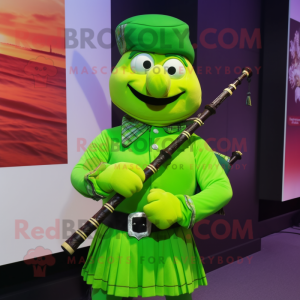 Lime Green Bagpipe mascotte...