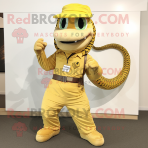 Gold Snake maskot drakt...