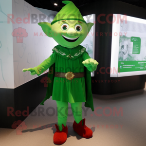 Green Elf maskot kostym...