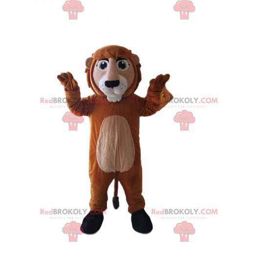 Mascotte leone marrone e beige. Costume da leone -