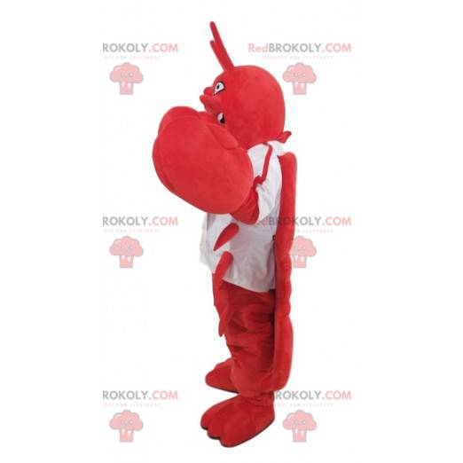 Hilarious lobster mascot with a white jersey - Redbrokoly.com