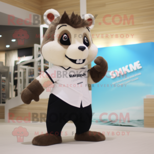 Tan Skunk maskot kostume...