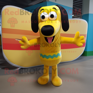 Geel Hot Dogs mascotte...