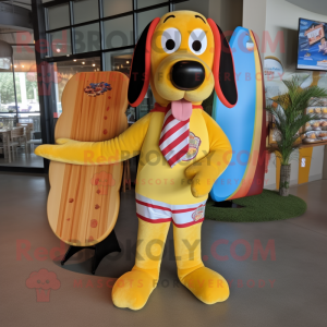 Geel Hot Dogs mascotte...