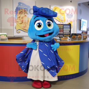 Blue Fish And Chips maskot...