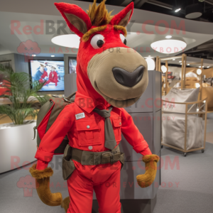 Red Donkey mascotte kostuum...