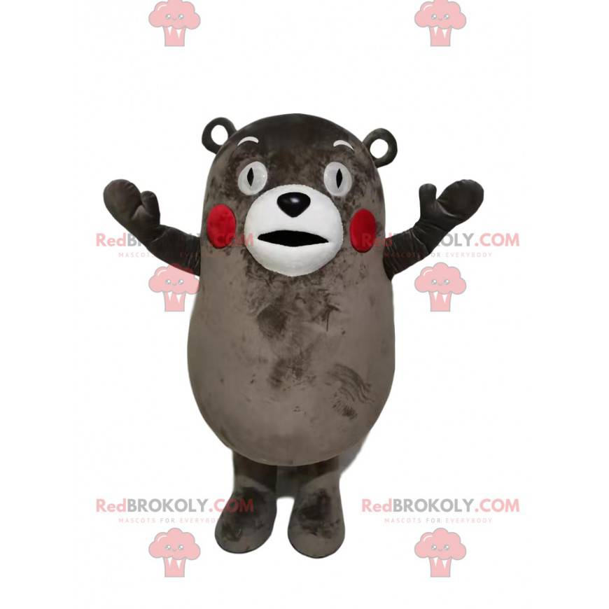 Mascota oso gris y blanco con pómulos rojos - Redbrokoly.com Mascota oso gris y blanco con pómulos rojos - Redbrokoly.com